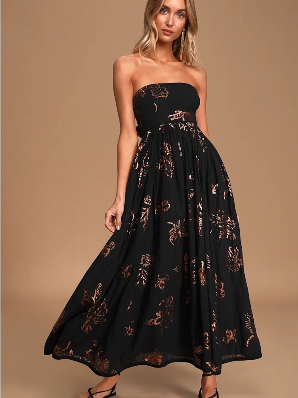 Free People Baja Strapless Midi Dress